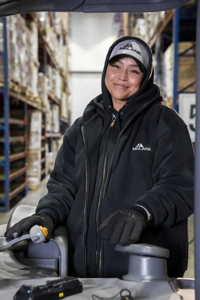 McLane Employee on a Forklift